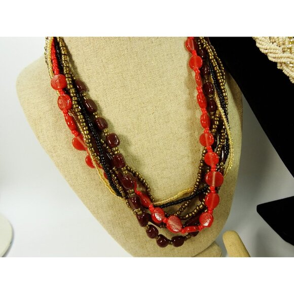 Neutrals Costume Jewelry Lot 20pc Necklaces Earrings Bracelets Ring - Picture 7 of 9